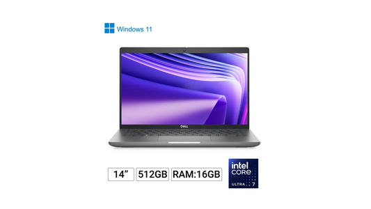 Portátil Dell Intel Ultra 7 155U-16 GB-512 GB SSD-Windows 11 Pro-Spanish-3-year warranty